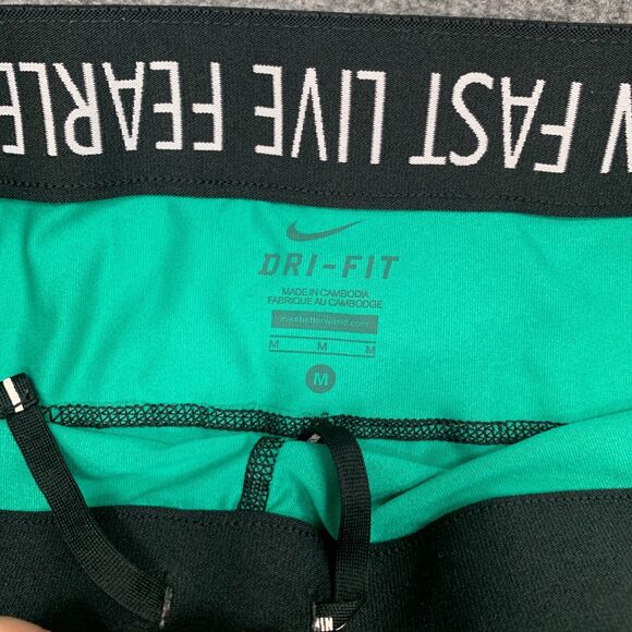 Nike Relay Printed Cropped Legging Women M Green Stretch Dri Fit Drawstring Pant - Picture 4 of 13